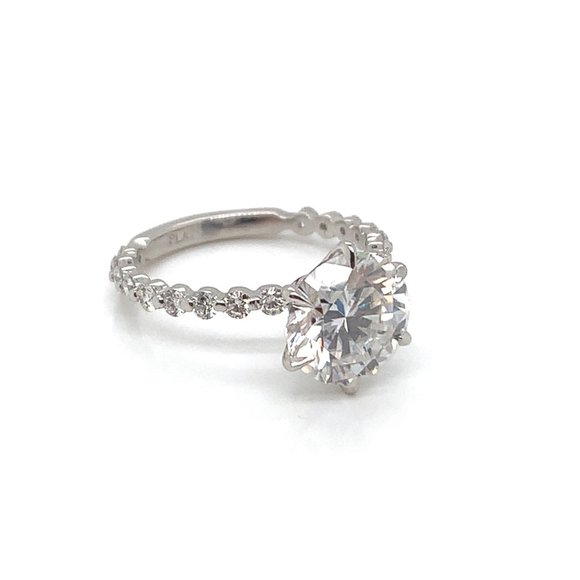 Platinum Moissanite Engagement Ring (2.25 CT) - Picture 2 of 3